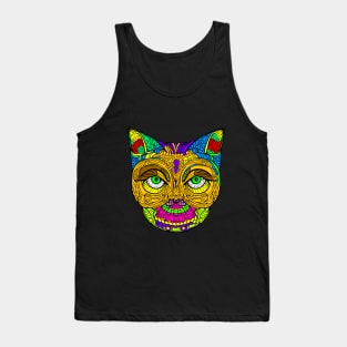 Cat abstract colorful art Tank Top